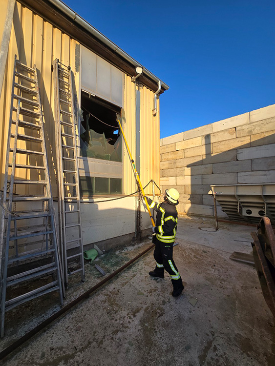 Explosion in einem Recyclingbetrieb